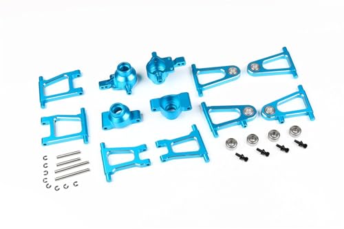 for TT-01 CNC Aluminium Vorne Hinten Suspension Arm Steering Hub Carrier Set for 1/10 for Tam-iya RC Auto TT01 Upgrade Teile(F R Arm Hub Kit) von eejinwen