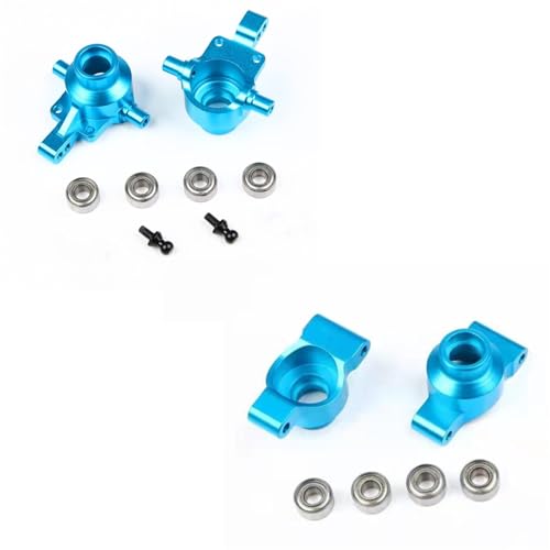 for TT-01 CNC Aluminium Vorne Hinten Suspension Arm Steering Hub Carrier Set for 1/10 for Tam-iya RC Auto TT01 Upgrade Teile(Front Rear Hub) von eejinwen