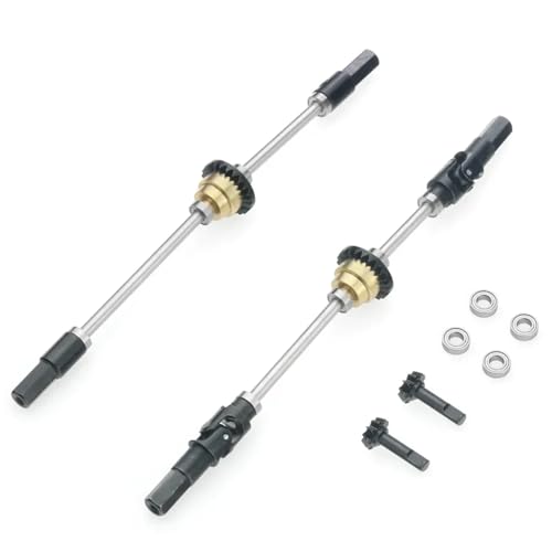 for WPL C14 C24 C34 B14 B24 B16 D12 Metalldifferential Vorne Mitte Hinten Achse Stahlgetriebe Antriebswelle 1/16 RC Auto Upgrade Teile(Four Wheel Drive) von eejinwen