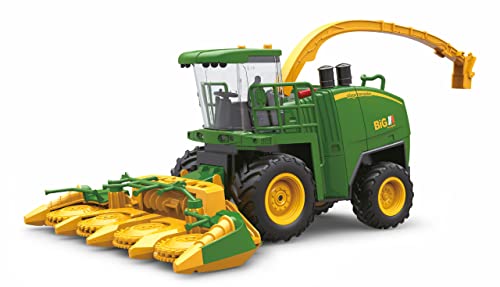 efaso Ferngesteuerter Mähdrescher, RC Bauernhof Maishächsler Traktor, 2,4-GHz Erntetraktor Bauernhof Fahrzeug Spielzeug für Kinder mit Licht und Raucheffekt von efaso
