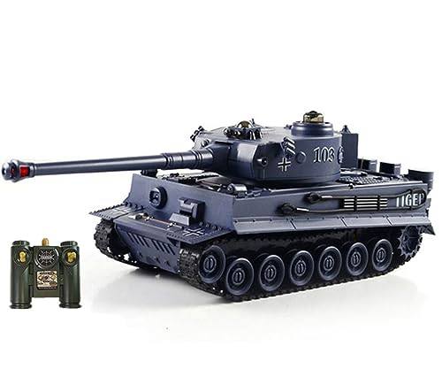 efaso Ferngesteuerter Panzer Tiger I 99807-2,4 Ghz Panzer ferngesteuert mit Schussfunktion (Simulation) / Infrarot Kampfsystem/drehbarer Turm mit Sound und Licht 1:28 - Panzer Modell/RC Panzer von efaso