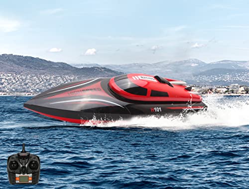 efaso Ferngesteuertes Boot H101 2,4GHz RC Boot für Schwimmbad Pool See Meer 25 km/h Boot ferngesteuert für Kinder Elektromotor Boot Spielzeug von efaso