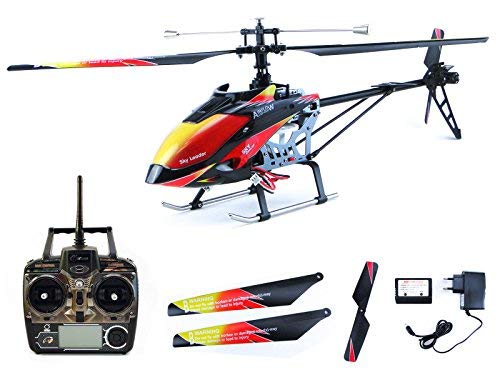 efaso Helikopter WLToys V913 – 2,4 GHz, 4-Kanal Single Blade Hubschrauber mit LCD Display an der Fernsteuerung, Alu-Chassis und hoher Windresistenz von efaso
