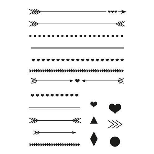 Clear Stamps "Pfeile & Linien", 18-teilig Clear Stamps "Pfeile & Linien", 18-teilig von efco
