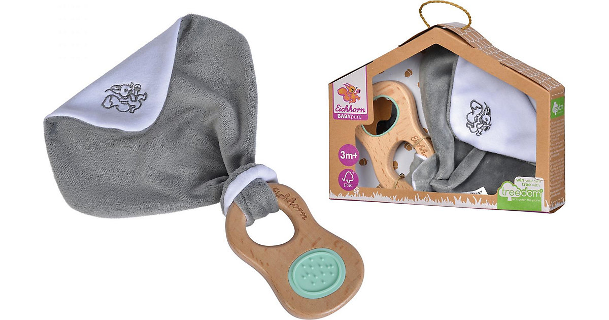 Baby Pure Greifling mit Schmusetuch weiß/beige Baby Pure Greifling mit Schmusetuch weiß/beige von eichhorn