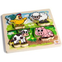 EICHHORN 100003687 Fühl-Puzzle mit Stoff, 5-tlg. von eichhorn