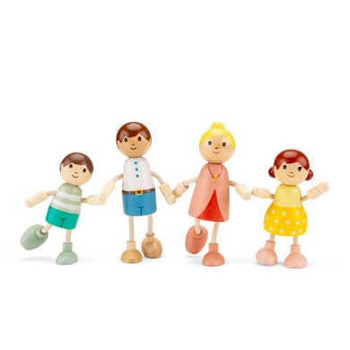 Woet Puppen für Puppenhaus Familie 4 Stück, Holz von Woet
