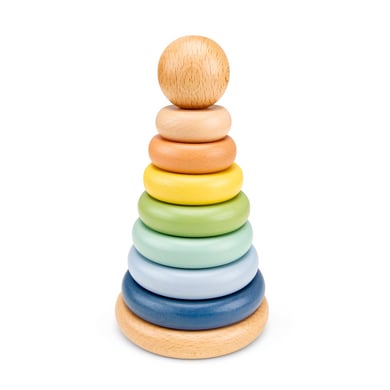 New Classic Toys Stapelturm Steckspiel Set in pastell von New Classic Toys