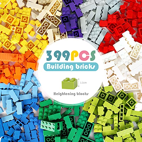 ekuzi 399 Basic Bausteine Box,Auswahl an Klassischen Bausteinen,Füllpackungen kompatibel mit Lego Steine und Allen führenden Marken - Geschenk für Jungen und Mädchen ab 6 Jahren von ekuzi