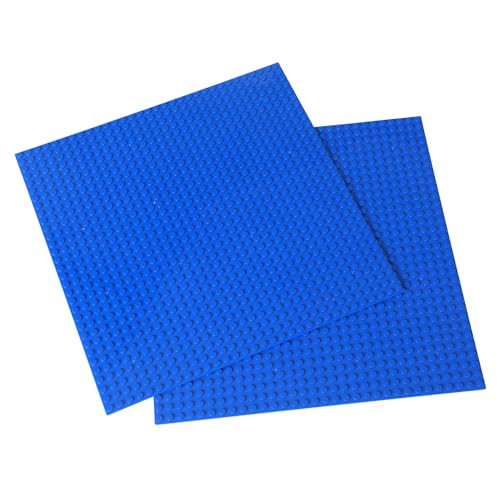 ekuzi 2 Stück Bauplatte für Classic Bausteine, quadratische Grundplatte 32x32 Noppen, Platte Set Kompatibel mit Lego Clssic, Grüne Blaue Graue Platten von ekuzi