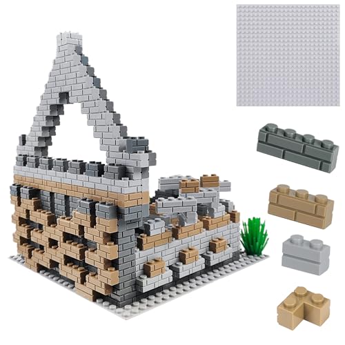 ekuzi Bausteine Set Mauerwerks Profilsteine Mauersteine bestehend aus mittelgroßen Bausteinen, Substraten, hohen Straßenlaternen und Bricks Sträuchern, kompatibel mit großen Marken Classic ekuzi Bausteine Set Mauerwerks Profilsteine Mauersteine bestehend aus mittelgroßen Bausteinen, Substraten, hohen Straßenlaternen und Bricks Sträuchern, kompatibel mit großen Marken Classic von ekuzi