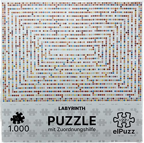 elPuzz „Labyrinth“ Puzzle 1000 Teile, 68 x 48 cm, Zuordnungshilfe mit Koordinaten auf der Rückseite und Koordinatenstreifen zum Finden der Position. Jeder kann das Puzzle lösen! von elPuzz