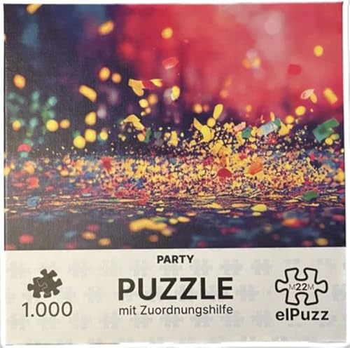 elPuzz „Party“ Puzzle 1000 Teile, 68 x 48 cm, Zuordnungshilfe mit Koordinaten auf der Rückseite und Koordinatenstreifen zum Finden der Position. Jeder kann das Puzzle lösen! von elPuzz