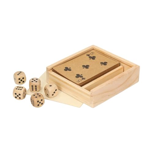 Reisespiel Set 'Vacay' - Handliches Kartenspiel- & Würfelset aus Holz - ideal für Familie & Kinder geeignet ab 6 Jahren - Spielesammlung fürs Auto, am Strand oder beim Camping, Farbe:natur Reisespiel Set 'Vacay' - Handliches Kartenspiel- & Würfelset aus Holz - ideal für Familie & Kinder geeignet ab 6 Jahren - Spielesammlung fürs Auto, am Strand oder beim Camping, Farbe:natur von elasto PROMOTION FOR LIFE