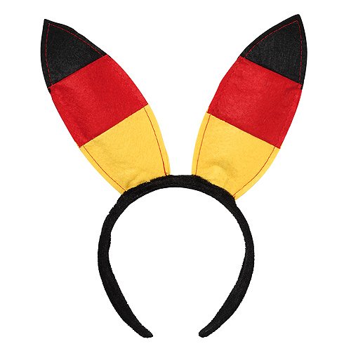 Haarreif "Bunny", Deutschland Fanartikel, Hasenohren in den deutschlandfarben, Bunnyohren von Elasto Form
