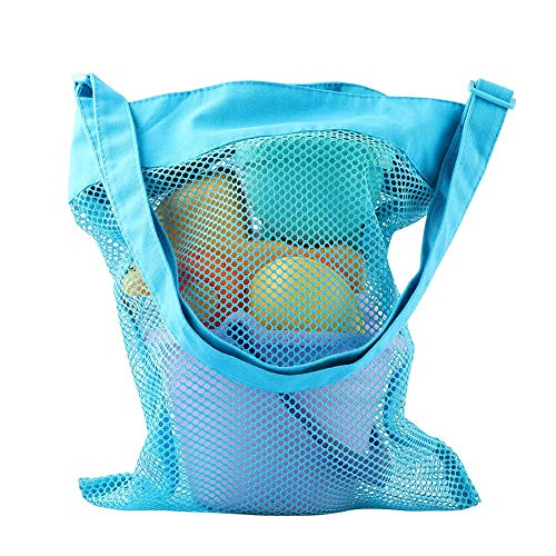ele ELEOPTION Sandspielzeug Netztasche,Aufbewahrung Netz Tasche für Strandspielzeuge,Aufbewahrungstasche für Happy Sand Spielset Wasserspielzeug (Blaue Netztasche) von ele ELEOPTION