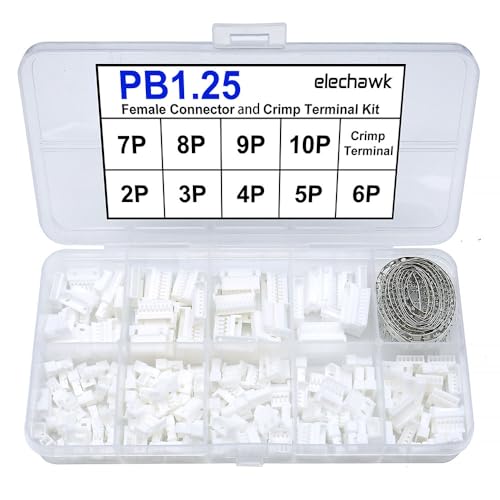 PB1.25-Buchsenstecker und Crimpklemmen-Set, kompatibel mit Molex PicoBlade-Steckern, 1,25 mm Rastermaß für Pixhawk 2.4.8 Drohnen-Flugcontroller von elechawk
