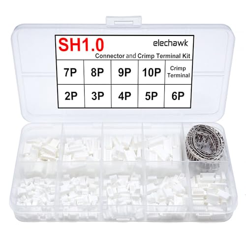SH1.0-Stecker und Crimpklemmen-Set, kompatibel mit JST-SH-Steckern, 1,0 mm Pitch für I2C Qwiic Stemma QT Wire Flight Controller F405 H7 von elechawk