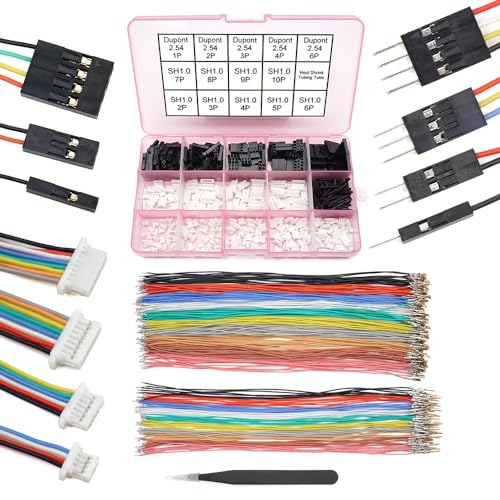 elechawk Kabelsatz und vorgecrimpte Anschlüsse SH1.0 auf DP 2.54 kompatibel mit JST SH 1.0 mm für I2C Qwiic Wappen QT Wire FPV Drohne Flight Controller SpeedyBee F405 Holybro Kakute H7 F7 T-Motor von elechawk