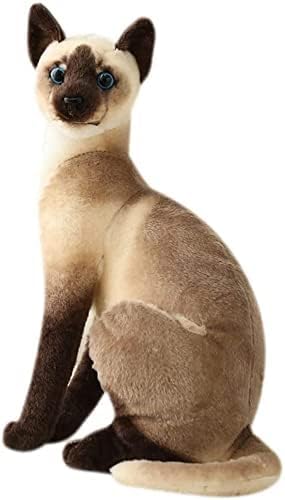 nonotse Toys Soft Toys Stofftiere Katze getigertes Stofftier Plüsch Realistisches Leben wie kleine Katzen Niedliches Plüschspielzeug für Haustier (Siamkatze, 35cm) von nonotse