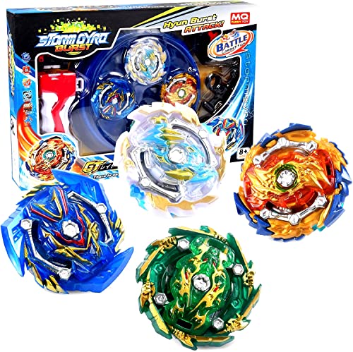 Elrozo 4er Set Storm Ink. 2 Launcher 1 Grip 1 Arena B-133 Ace Dragon B-134 Valtryek B-135 Ashindra B-139 Fafnir Kreisel für Burst Evolution Rise Turbo Arena von elrozo