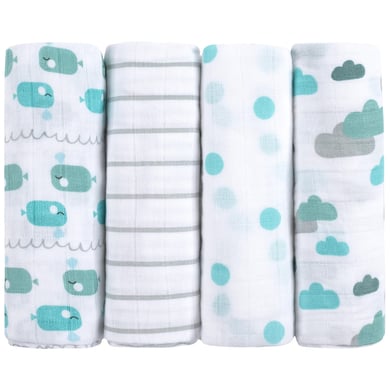 emma & noah Mullwindeln 4er Set Wal Blau 70 x 70 cm emma & noah Mullwindeln 4er Set Wal Blau 70 x 70 cm von emma&noah