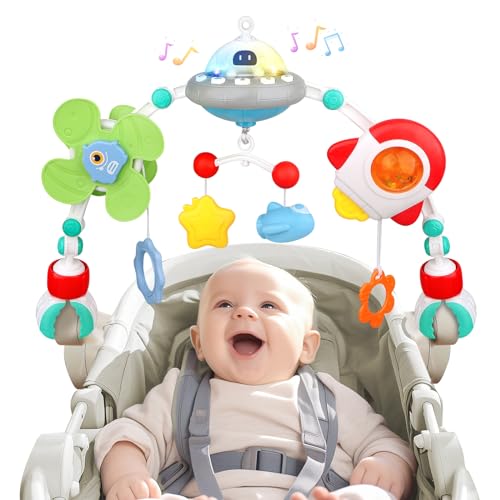 Kinderwagen Spielzeug mit Musik, Spielbogen Kinderwagen Babyschale Kinderbett Babyspielzeug, Mobile Kinderwagenkette mit Rasselspielzeug, Hängend Sensory Babyspielzeug Geschenk für Neugeborene Kinderwagen Spielzeug mit Musik, Spielbogen Kinderwagen Babyschale Kinderbett Babyspielzeug, Mobile Kinderwagenkette mit Rasselspielzeug, Hängend Sensory Babyspielzeug Geschenk für Neugeborene von eners