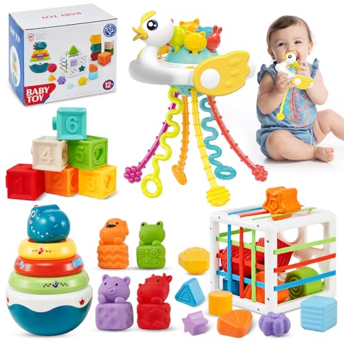eners 5-in-1-Montessori-Babyspielzeug, Stapelspielzeug für Kleinkinder von 1–3 Jahren, Stapelblöcke, Ringe, Zugschnurspielzeug, sensorisches Babyspielzeug 6 9 12 18 Monate eners 5-in-1-Montessori-Babyspielzeug, Stapelspielzeug für Kleinkinder von 1–3 Jahren, Stapelblöcke, Ringe, Zugschnurspielzeug, sensorisches Babyspielzeug 6 9 12 18 Monate von eners