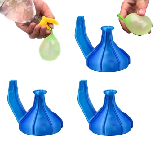 3 Stück 2 In 1 Water Balloons Filling Cover, Easy Fill Water Ballons Tie Tool, Self Sealing Water Balloons Tool,Balloon Inflator Portable Water Balloon Pump for Water Fight-3pcs von enseak