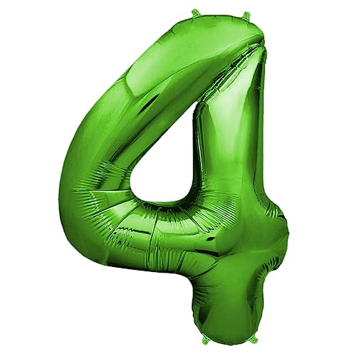 envami® Deko 4 Geburtstag Junge - Grün 101CM - Ballon Zahl Luftballon 4. Geburtstag - Zahlen Luftballon Geburtstagsdeko 4 Junge - Folienballon 4 Junge - 4 Jahre Geburtstag Junge - fliegt mit Helium envami® Deko 4 Geburtstag Junge - Grün 101CM - Ballon Zahl Luftballon 4. Geburtstag - Zahlen Luftballon Geburtstagsdeko 4 Junge - Folienballon 4 Junge - 4 Jahre Geburtstag Junge - fliegt mit Helium von envami