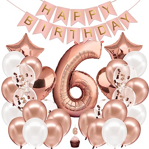 envami® Geburtstagsdeko Mädchen Rosegold Zahl 6. Geburtstag Mädchen Happy Birthday Deko Folienballon 6 Luftballon 6. Geburtstag Kindergeburtstag Deko envami® Geburtstagsdeko Mädchen Rosegold Zahl 6. Geburtstag Mädchen Happy Birthday Deko Folienballon 6 Luftballon 6. Geburtstag Kindergeburtstag Deko von envami