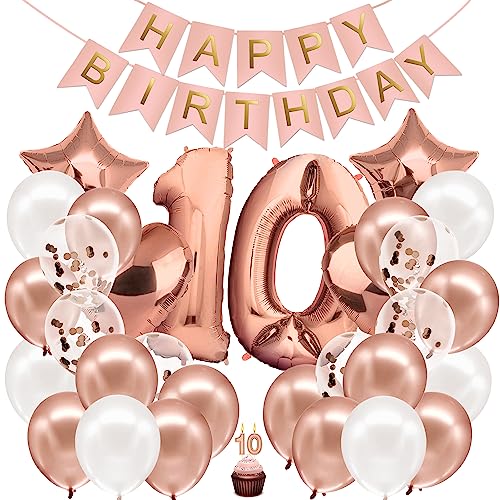 envami® Geburtstagsdeko Mädchen Rosegold Zahl 10. Geburtstag Mädchen Happy Birthday Deko Folienballon 10 Luftballon 10. Geburtstag Kindergeburtstag Deko envami® Geburtstagsdeko Mädchen Rosegold Zahl 10. Geburtstag Mädchen Happy Birthday Deko Folienballon 10 Luftballon 10. Geburtstag Kindergeburtstag Deko von envami