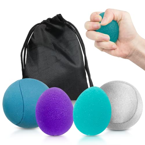 envami® 4X Gel Stressball für Erwachsene-Anti Stress Bälle Mit verschiedenen Stärken und Größen-Antistressball mit Duft für Konzentration-Motivierendes Anti Stress Spielzeug - Wutball von envami