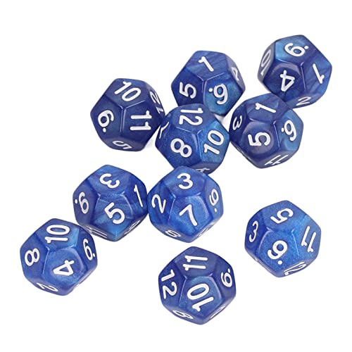 12 -seitige Würfel, 40pcs klare Zahlen Polyedrische Würfel Kunststoff Rundeins Water Proof Tischspiel Set Brettspiel für den Unterricht im Klassenzimmer (Blau) von equlup