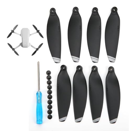 2 Paar RC-Drohnenpropeller, 4726F-Propeller leicht faltbar geräuscharm Drohnen Flügel-Requisiten Propeller Requisiten Blätter Reparatur für DJI Mavic Mini RC Drone (Weißer Rand) von equlup