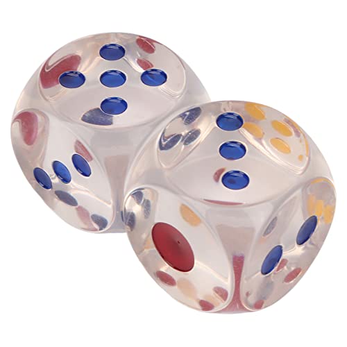2Pcs D6 6 Sided Dice 3.5cm Plastic Teaching Dice Cubes for Board Games Education Math Learning Classroom von equlup
