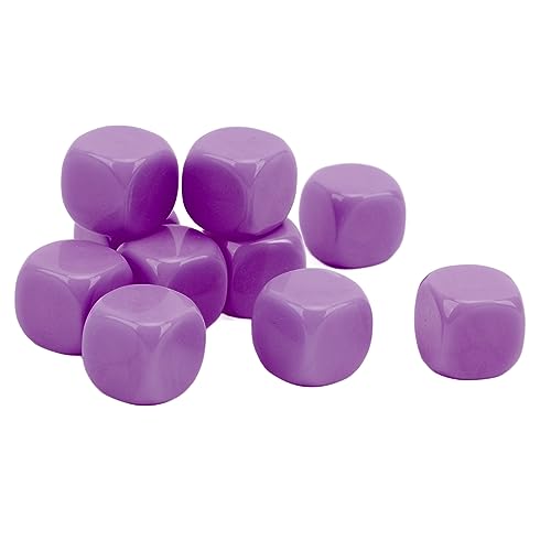 30 Prozent abgerundete sechsseitige Würfel 16 -mm -Acrylwürfel für Brettspiele im Klassenzimmer, DIY -Aufkleber, Mathematikzählungsunterricht, Partygunst, farbenfroh (Lila) von equlup