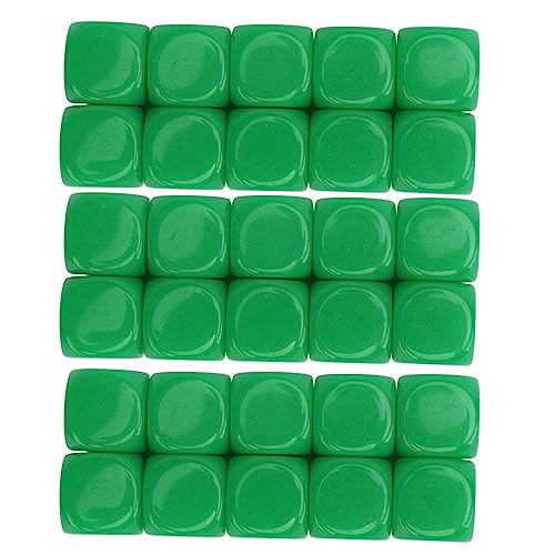 30pcs Blanks Würfelsatz, 16x16x16mm/0,6x0,6x0.6in abgerundet 6 -Seiten -Würfel -Würfel -Würfelsosen Mehrzweck -Lehrtool für Game Party Fun DIY Aufkleber Mathematikunterricht (Grün) von equlup