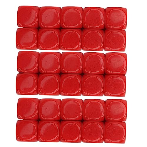 30pcs Blanks Würfelsatz, 16x16x16mm/0,6x0,6x0.6in abgerundet 6 -Seiten -Würfel -Würfel -Würfelsosen Mehrzweck -Lehrtool für Game Party Fun DIY Aufkleber Mathematikunterricht (Rot) von equlup