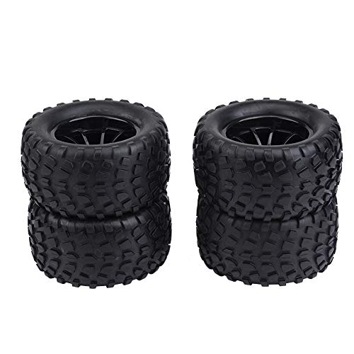 4pcs RC -Off -Straßenreifen -Set, 12 mm/0,47 -Zoll -Hex -Adapter 125 mm/4,92 Zoll Durchmesser 1/10 RC -Radreifen -Gummireifen für HSP Redcat überschreiten LKW -Off -Straßenauto (Black 10-hole profile) von equlup