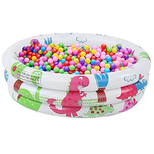 61x28cm / 24.0x11in nach Inflation aufblasbarem Schwimmbad, Cartoon Dinosauriermuster Rundes PVC aufblasbare Kinder Ball Boxenbadewanne für den Garten 61x28cm / 24.0x11in nach Inflation aufblasbarem Schwimmbad, Cartoon Dinosauriermuster Rundes PVC aufblasbare Kinder Ball Boxenbadewanne für den Garten von equlup