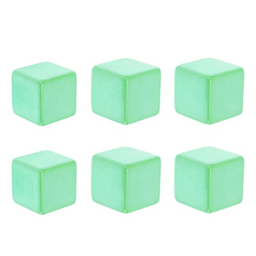 6pieces 30mm Acryl sechsseitige Würfel Würfel D6 Würfel unterrichten für Brettspiele Ausbildung Klassenzimmer Party Spaß Plastikwürfel Geglättete Oberfläche und abgerundete Ecken (Grün) von equlup