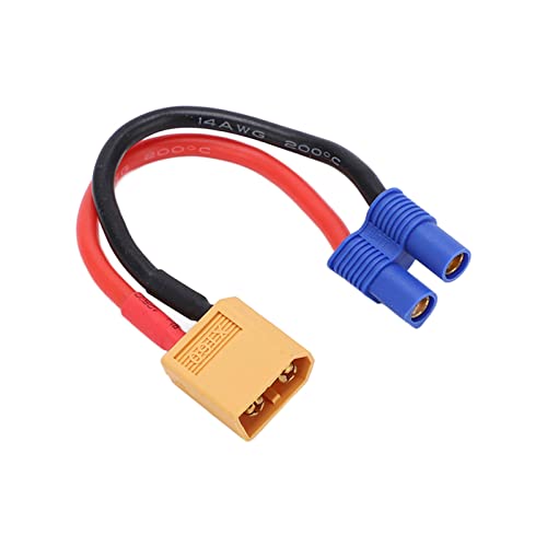EC3 Femal DER XT60 MÄNNLICHEN Adapter, Safer Kurzschluss EC3 auf XT60 -Steckeradapterdraht mit 10 cm/3,93 -Zoll -Kabel für RC -Autoflugzeuge FPV -Drohne von equlup