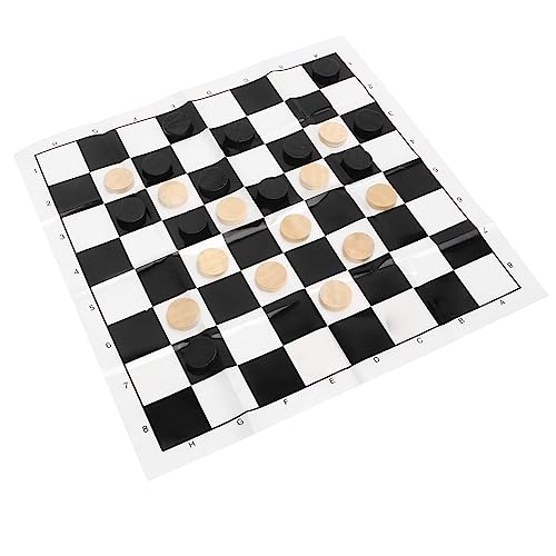 Internationale Checkers, 24 Prozent Schachstück Plastikkasten Set Holz Transparent Checkers Schachbrettspiel -Prüfer Film Schachbrett für Partyfamilienfreunde von equlup