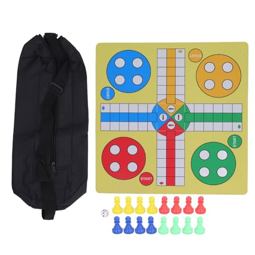 Ludo -Schach -Set, Folding Roll Up Board Game Pad Family Ludo Lernspiel Spiel mit 16 Schachstücken 1 Würfel für Kinder Erwachsene Ludo -Schach -Set, Folding Roll Up Board Game Pad Family Ludo Lernspiel Spiel mit 16 Schachstücken 1 Würfel für Kinder Erwachsene von equlup