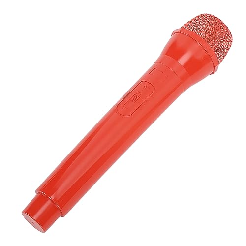 Plastik gefälschter Mikrofon -Requisite, 1: 1 Täuschen Sie Mikrofonspielzeug tragbarer reibter Boden realistischer Abs Plastik Mike für Performance -Interview Gesang (Rot) von equlup