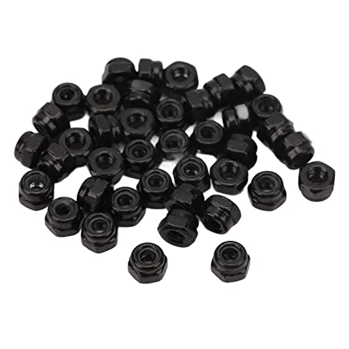 RC-Kontermutter, 40 Stück 3,5 x 5 mm M2,5 Eisen RC-Radsechskant-Selbstsicherungsmutter Flansch-Nylon-Kontermutter Upgrade-Zubehör für Traxxas 1/18 Kletterauto (Schwarz) von equlup