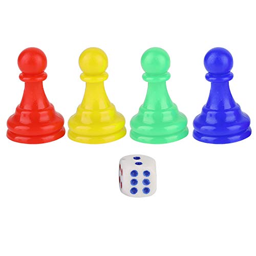 Spiele Pawn, 4PCS -Stücke Spiel Chessman Bunte Tabletop -Marker -Komponente mit Würfeln für Board Card Games Accessoires von equlup