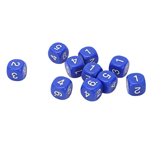 Zahlenwürfel, 20pcs 6 Seiten runde Ecke Design Nummer Würfel Plastikspiel Set Leichtes Brettspiel -Unterricht Tools für numerische Lernkinder Spielen (Blau) von equlup