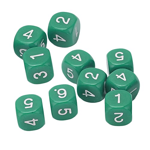 Zahlenwürfel, 20pcs 6 Seiten runde Ecke Design Nummer Würfel Plastikspiel Set Leichtes Brettspiel -Unterricht Tools für numerische Lernkinder Spielen (Grün) von equlup